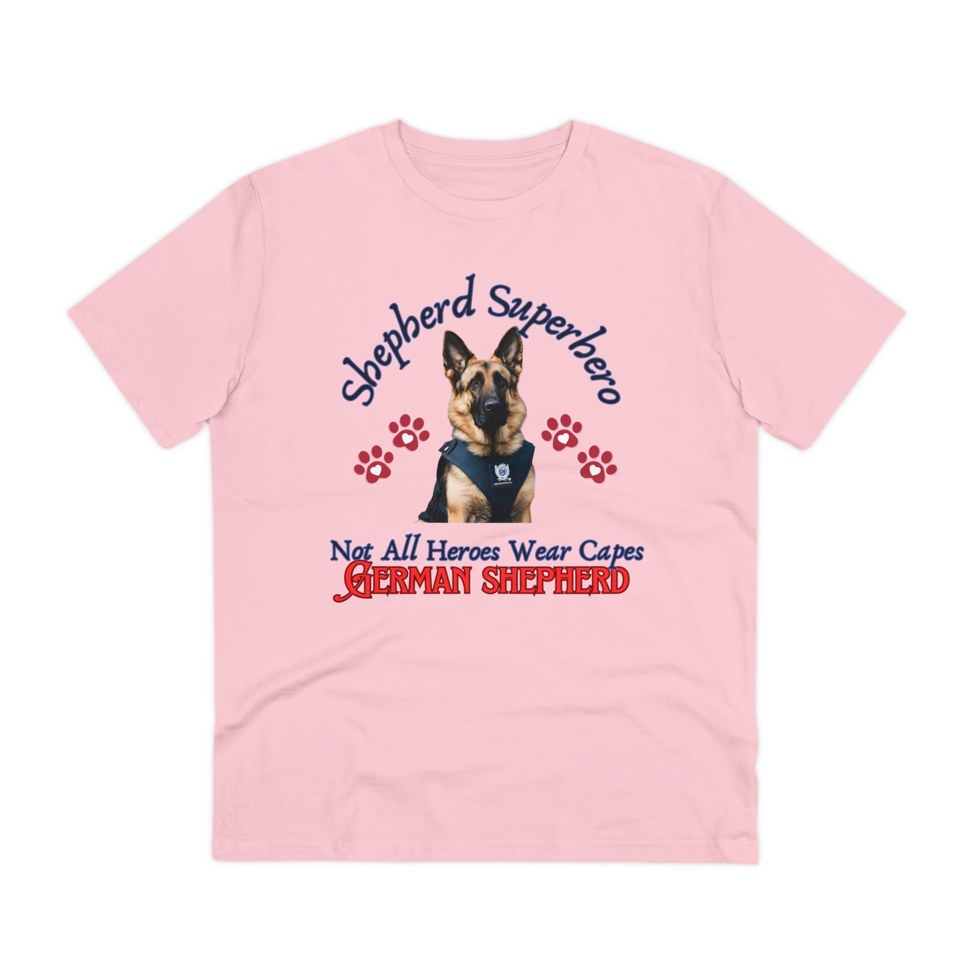 SHEPHERD SUPERHERO "NOT ALL HEROS WEAR CAPES" Soft Organic T-shirt - Unisex - Sniff Waggle And Walk