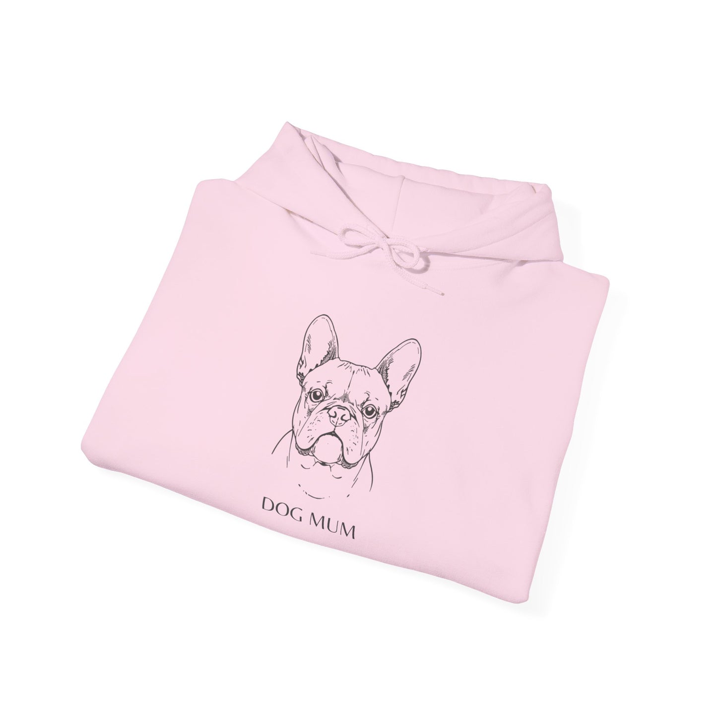 French Bulldog Mom Hoodie — Minimal Line Art "Dog Mom" Pullover