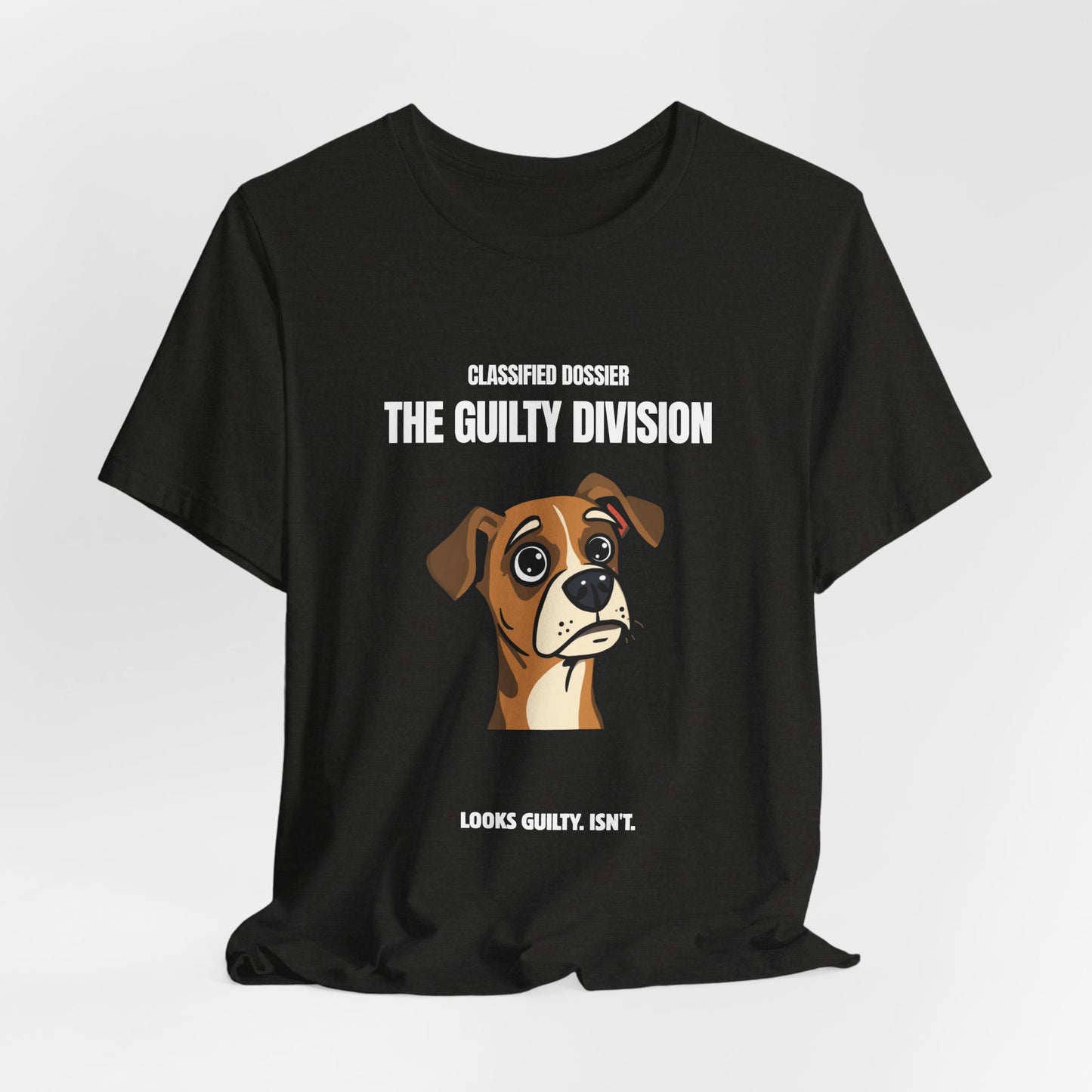 The Guilty Division Dog Tee – "Classified Dossier" Cute Boxer Puppy Shirt