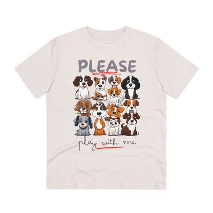 "PLEASE PLAY WITH ME" Soft Organic T-shirt - Unisex - Sniff Waggle And Walk