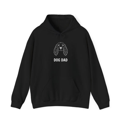 Black Cocker Spaniel Dog Dad hoodie front view, unisex fit