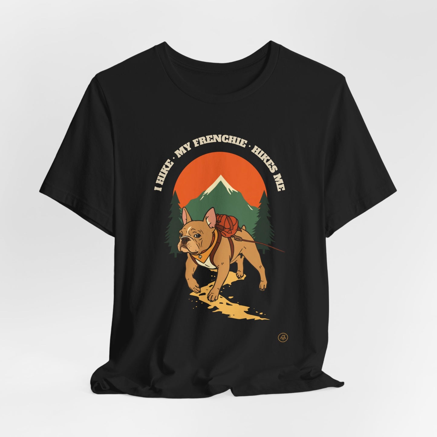 I Hike. My Frenchie Hikes Me. t-shirt Black Heather colour option