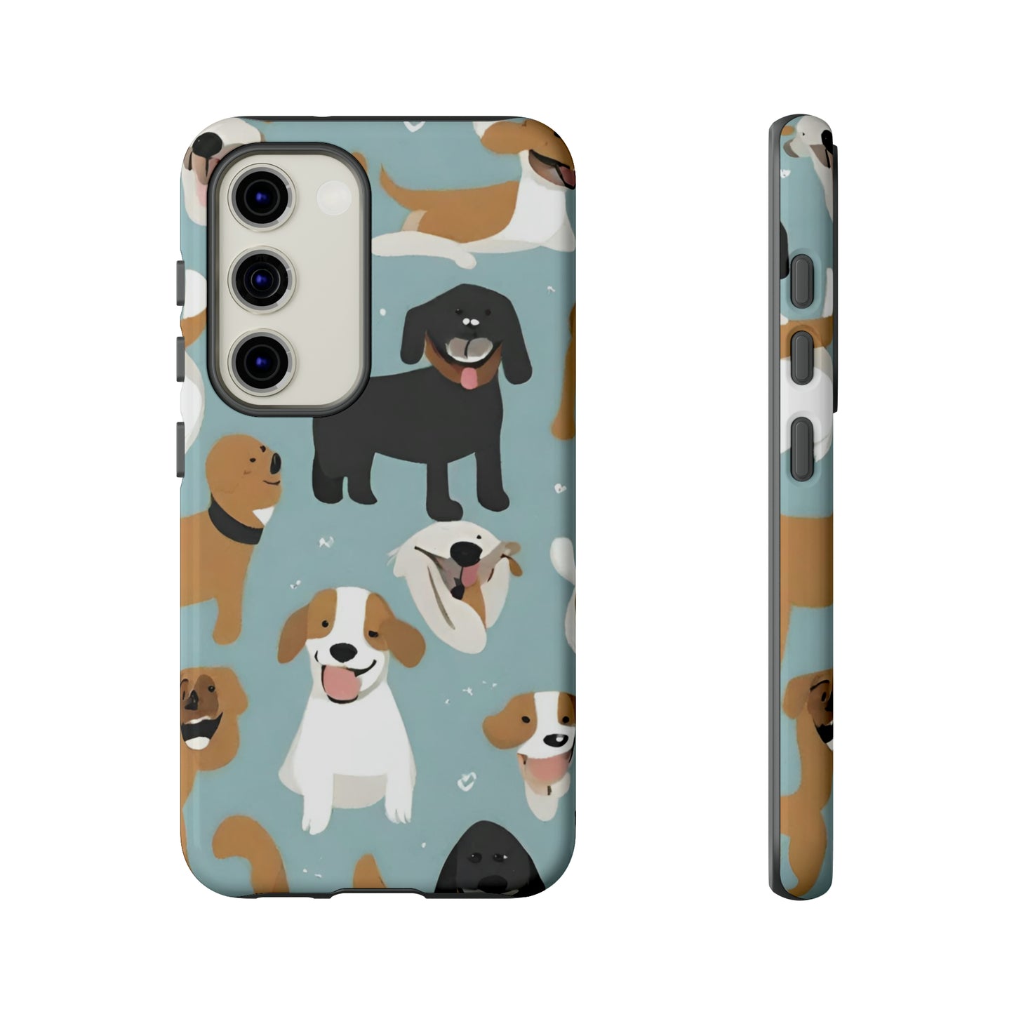 Sniffwagglendwalk™ Multi Dog Design Tough Phone Case. - Sniff Waggle And Walk