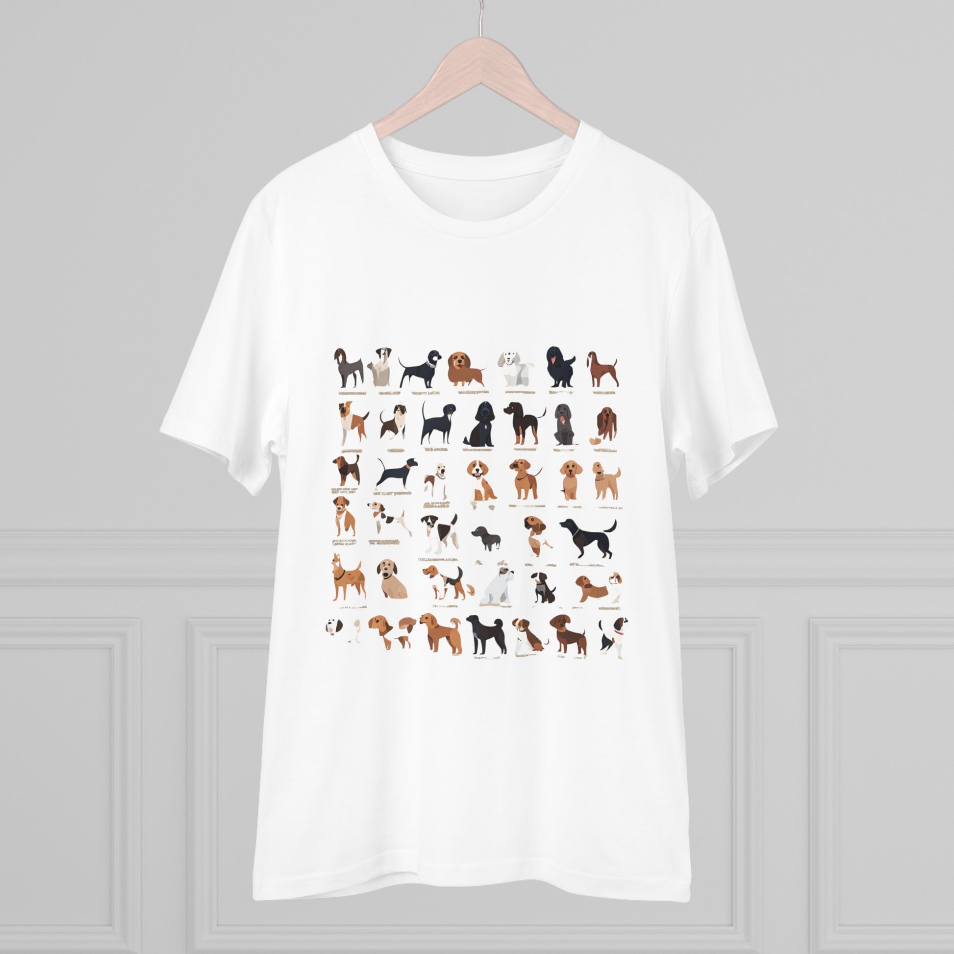 SniffwaggleNwalk™️ Comfy Organic Creator T-shirt - Unisex "Dog breeds" - Sniff Waggle And Walk