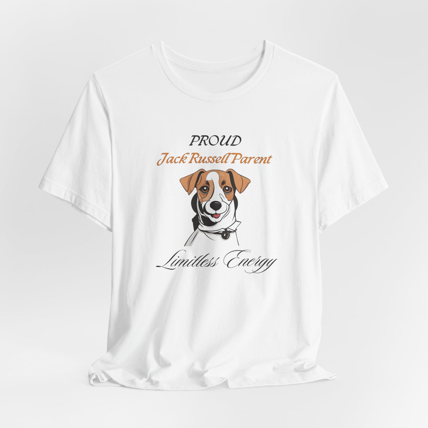 Proud Jack Russell Parent t-shirt in White, flat lay