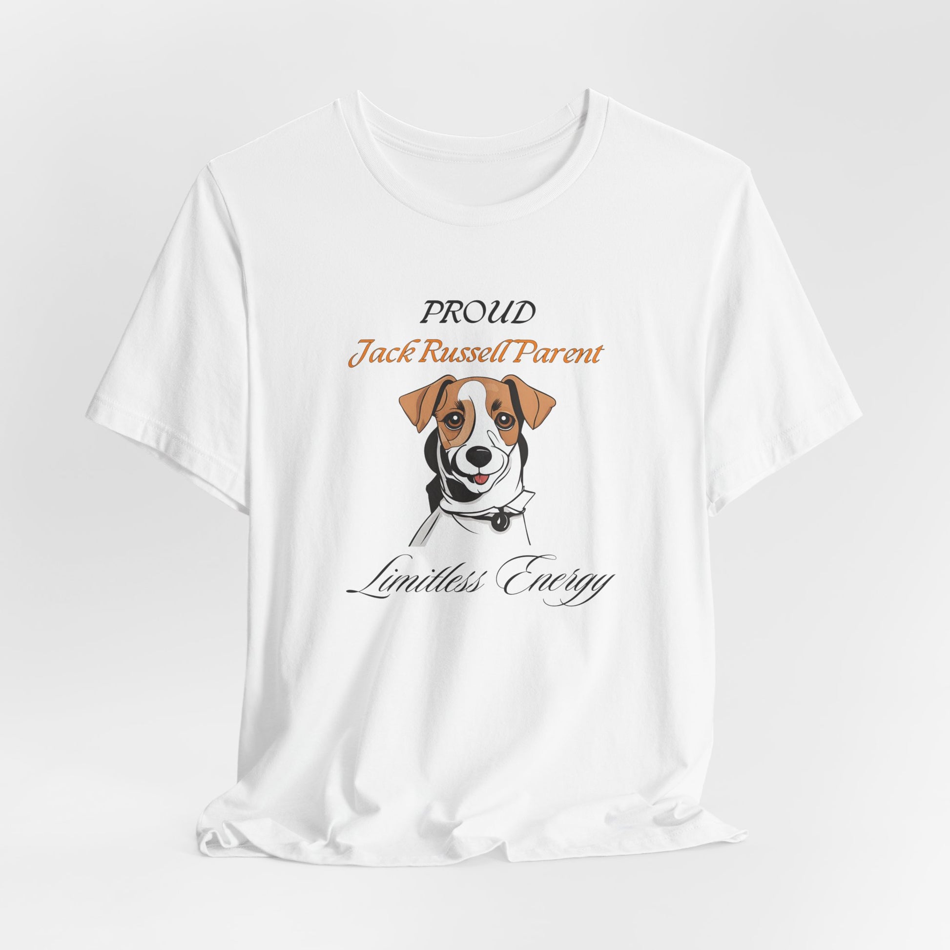 Proud Jack Russell Parent t-shirt in White, flat lay