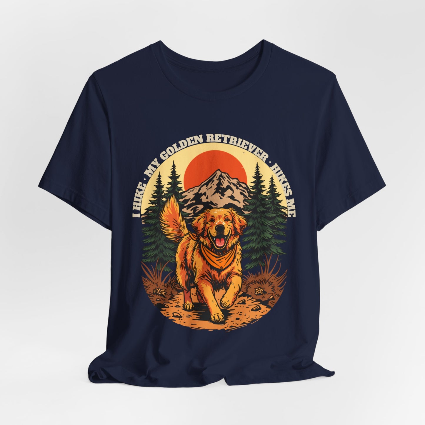 Golden Retriever owner hiking graphic tee — SniffWaggleNWalk