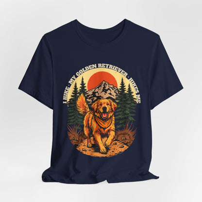 Golden Retriever owner hiking graphic tee — SniffWaggleNWalk
