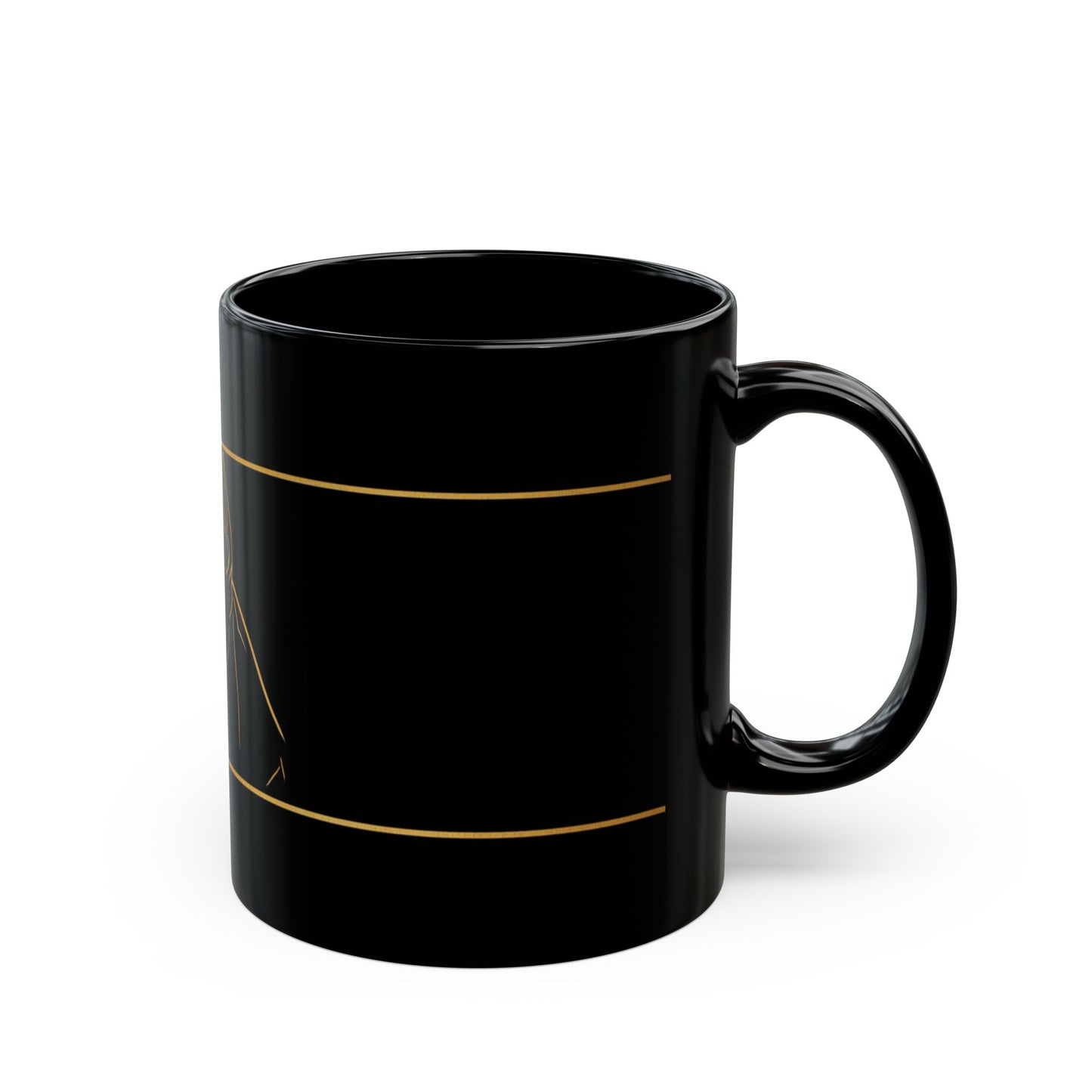 Black Ceramic Mug with Gold staffie Outline – Elegant Pet Lover Coffee Cup (11oz, 15oz)