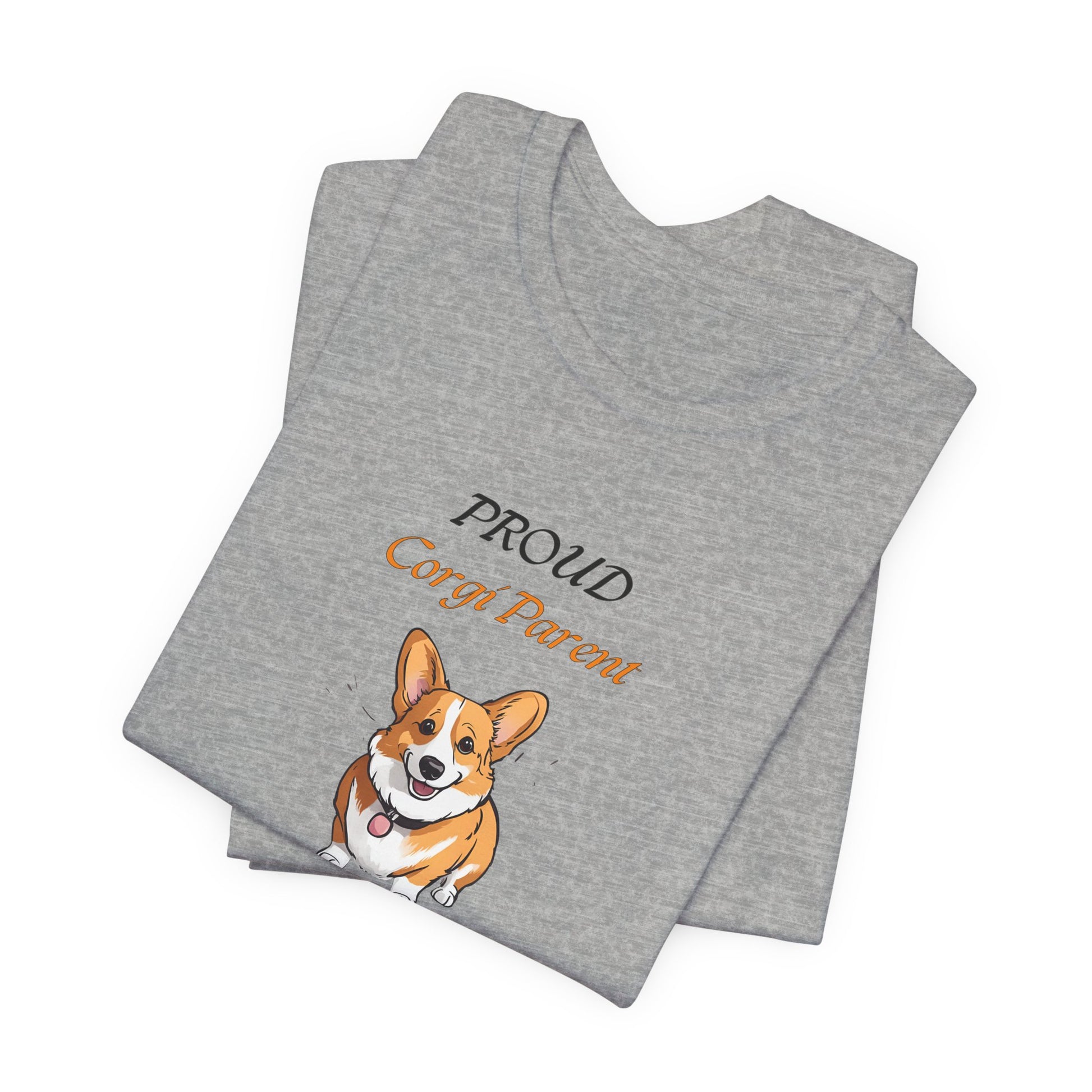 Proud Corgi Parent t-shirt size and fit reference image