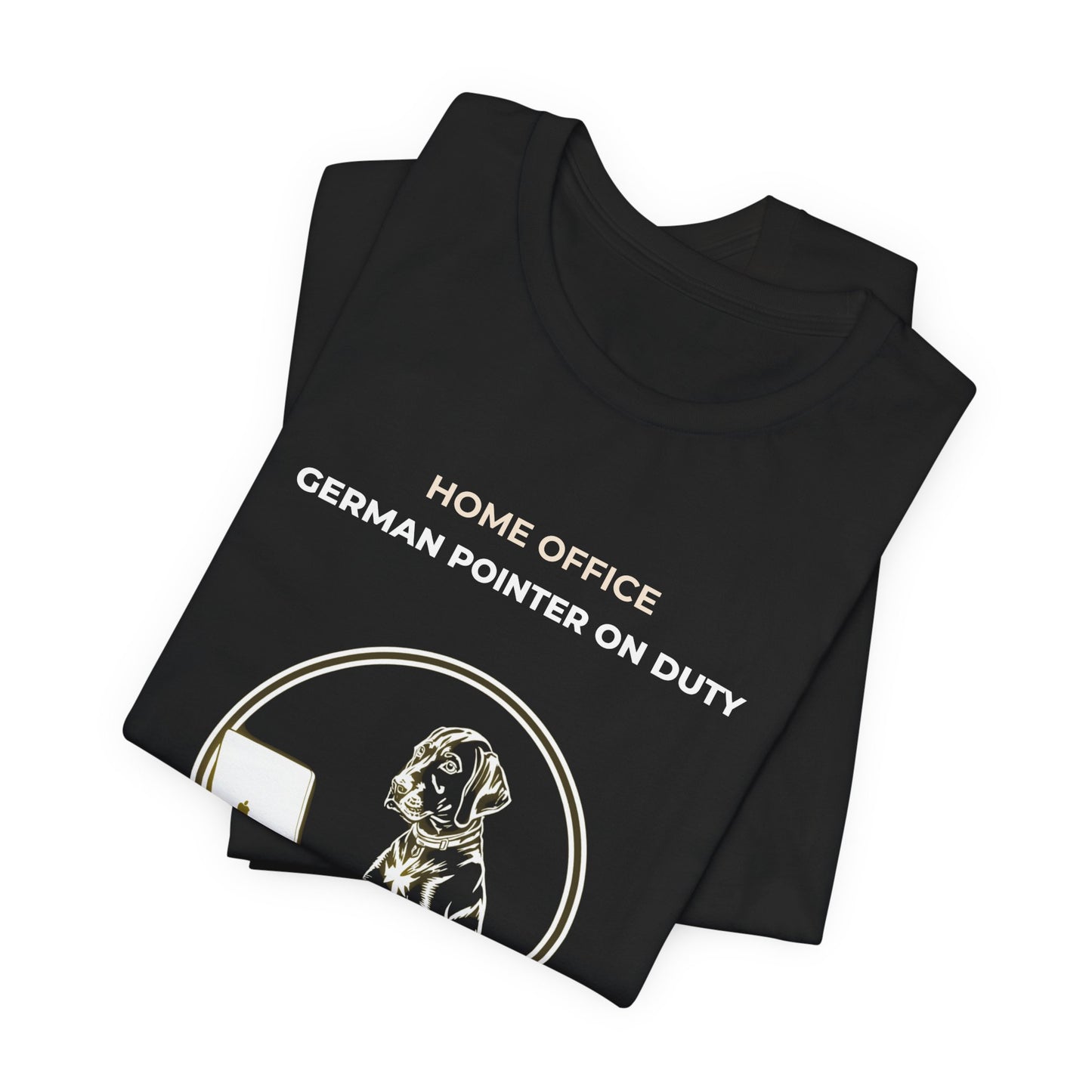 Home Office T-Shirt – "German Pointer On Duty" Laptop Dog Tee