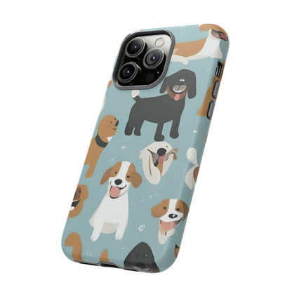 Sniffwagglendwalk™ Multi Dog Design Tough Phone Case. - Sniff Waggle And Walk