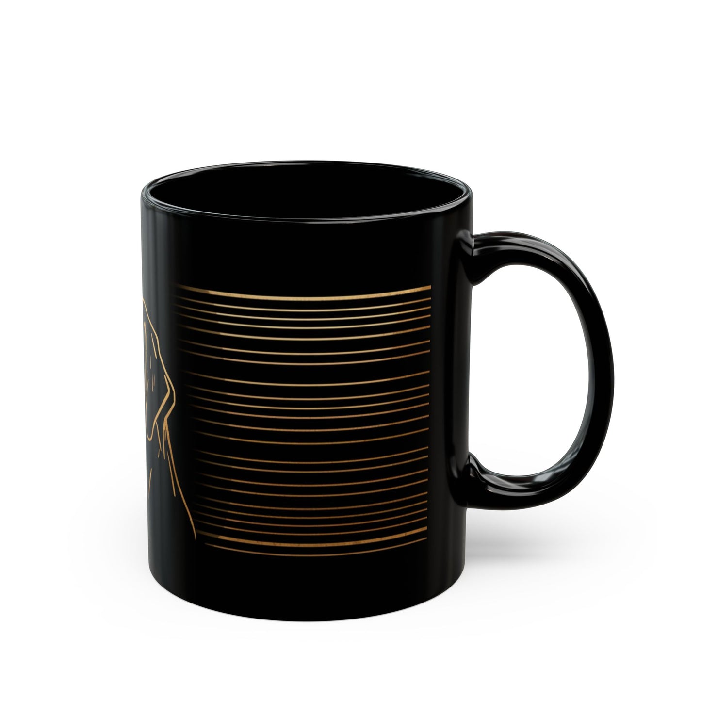Golden Labrador Outline Black Mug – Dog Lover Coffee Cup (11oz & 15oz)