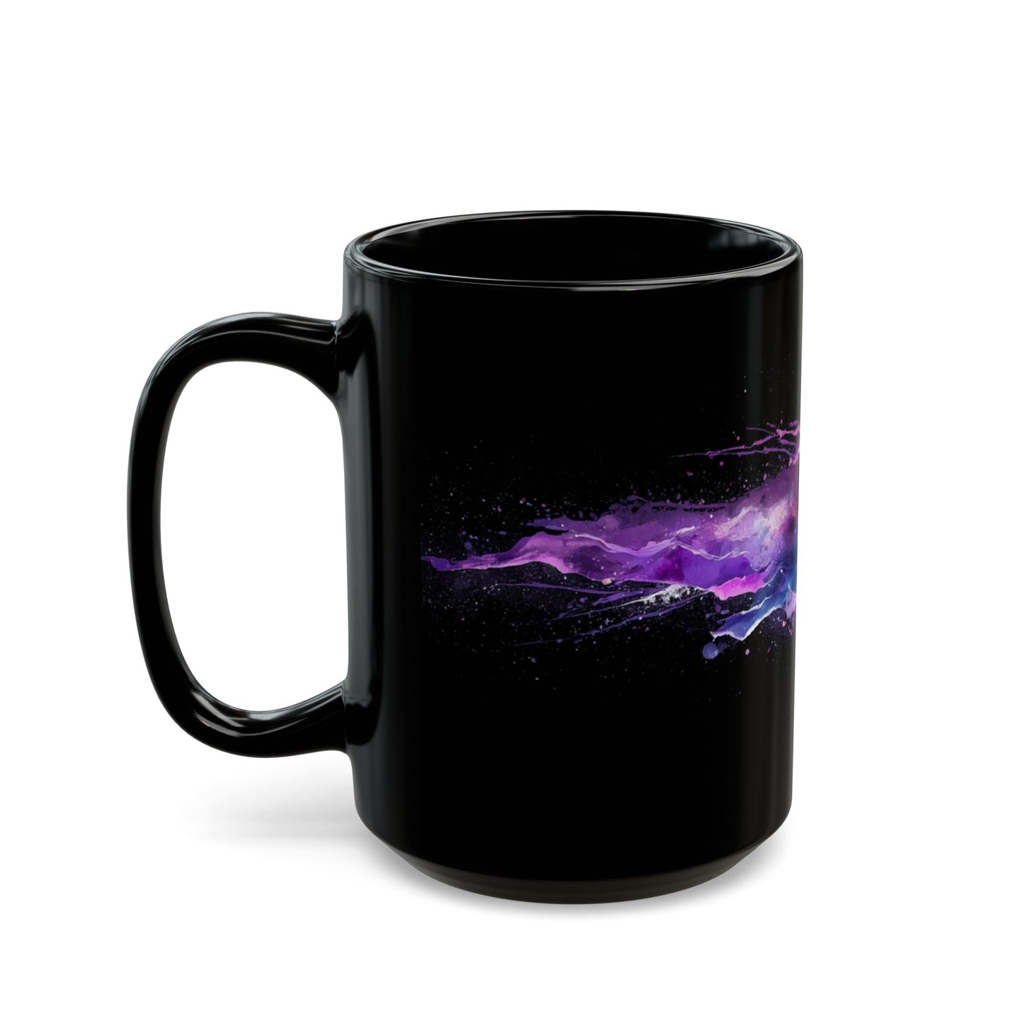 German Shepherd Galaxy Black Mug – Colorful Space Dog Coffee Cup (11oz/15oz)