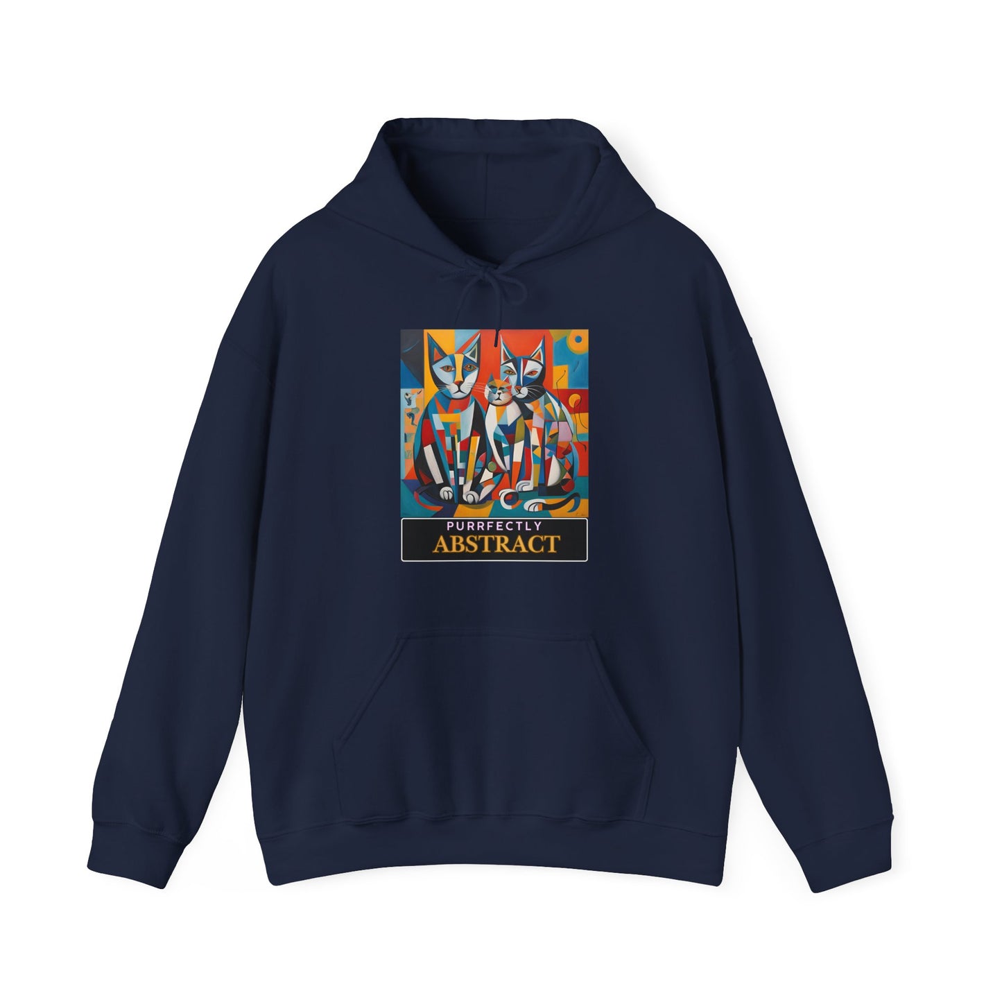 "Purrfectly Abstract" Unisex Hoodie – Artistic Comfort for Cat Lovers-Sniffwaggleandwalk™