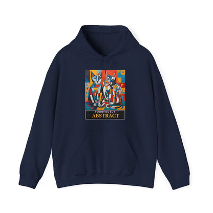 "Purrfectly Abstract" Unisex Hoodie – Artistic Comfort for Cat Lovers-Sniffwaggleandwalk™