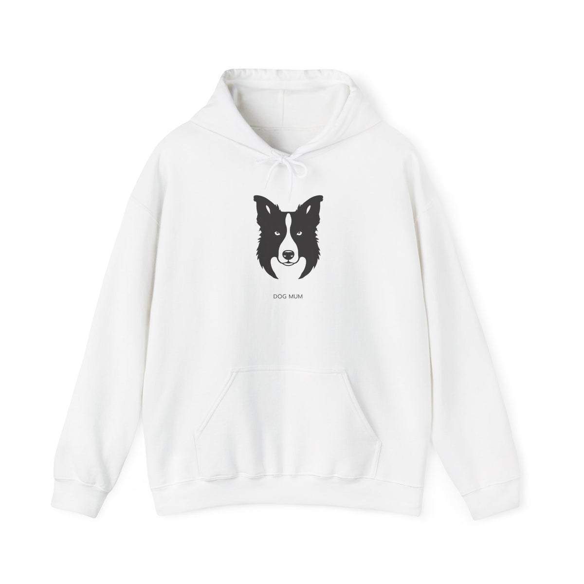 Close-up of the minimalist Border Collie line art chest print
