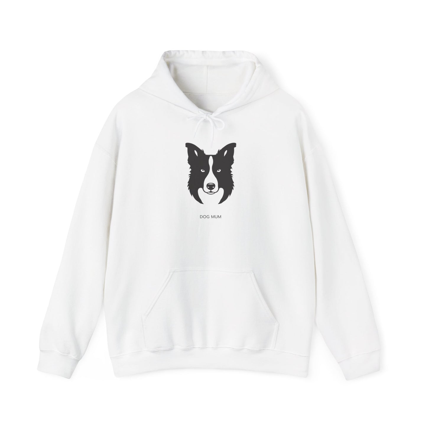 Close-up of the minimalist Border Collie line art chest print