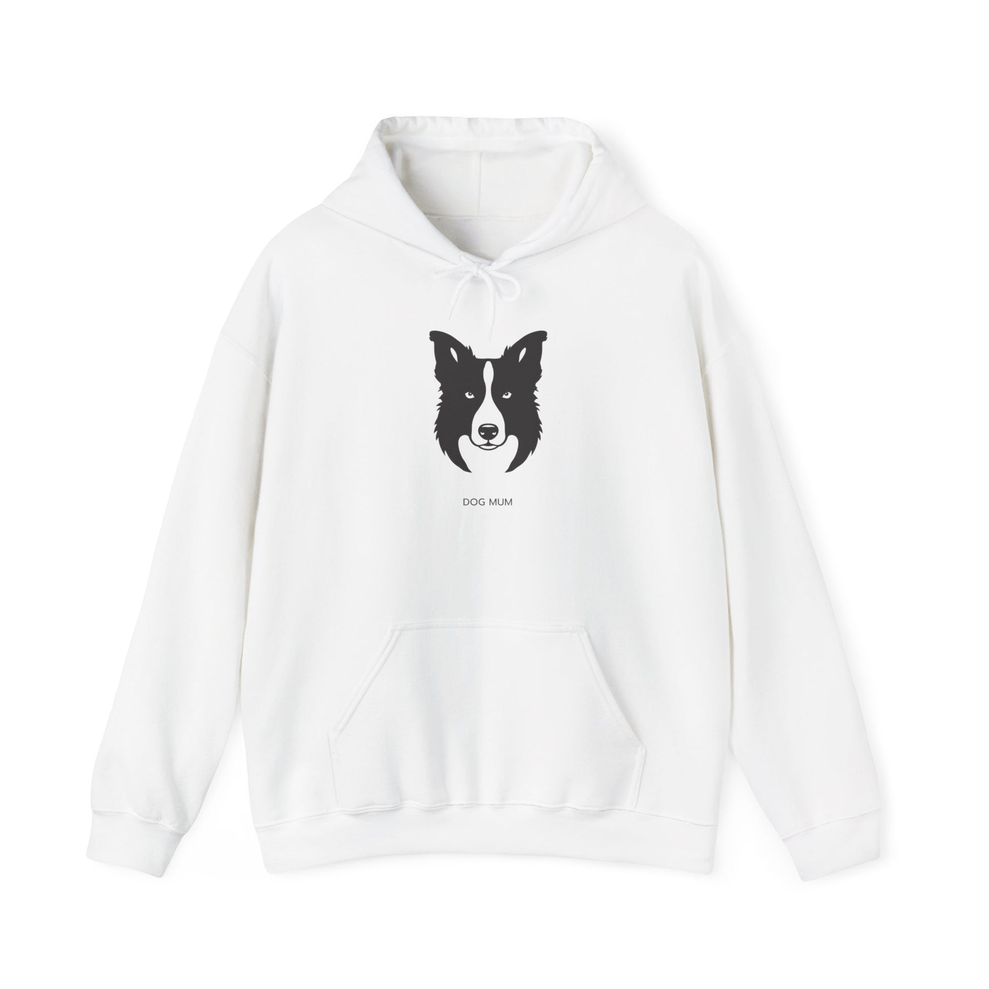 Close-up of the minimalist Border Collie line art chest print