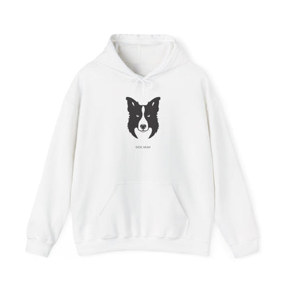 Close-up of the minimalist Border Collie line art chest print