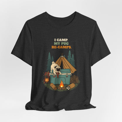 Pug camping tee full design view