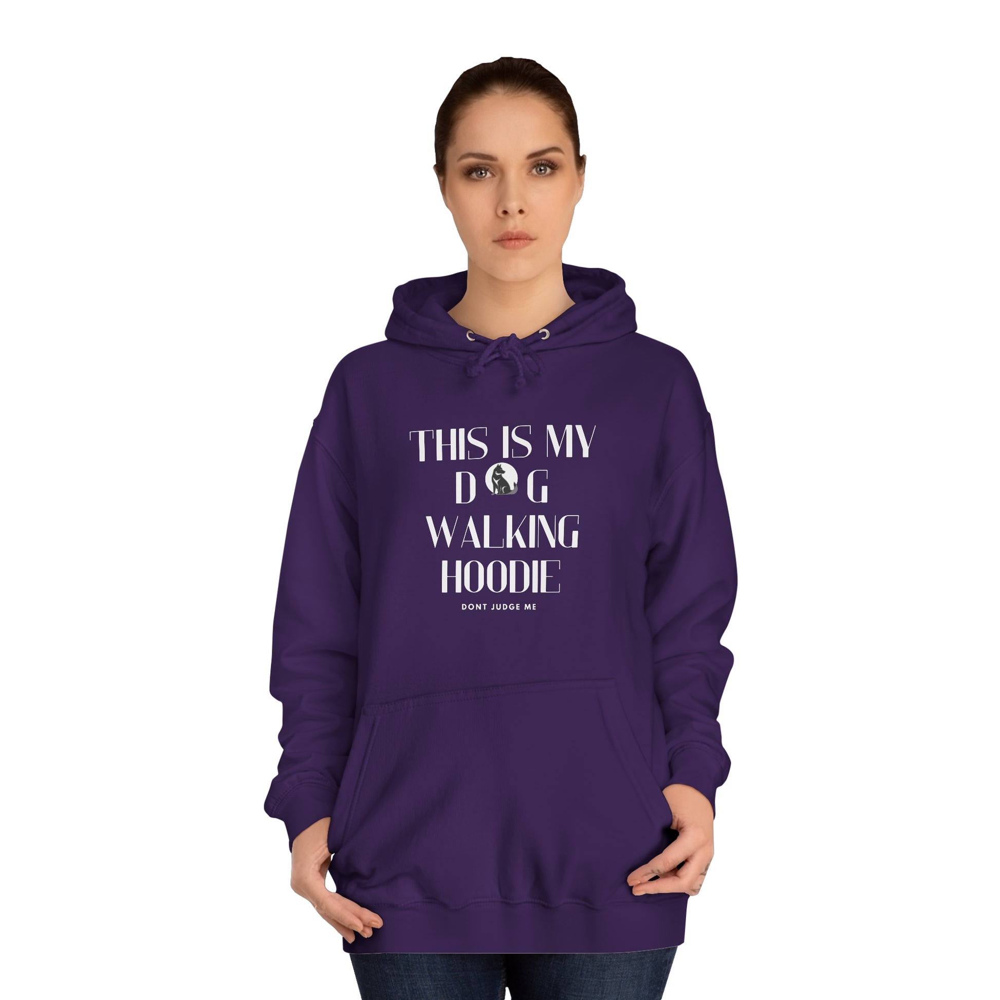 Unisex College Hoodie "this is my dog walking hoodie" - Sniff Waggle And Walk