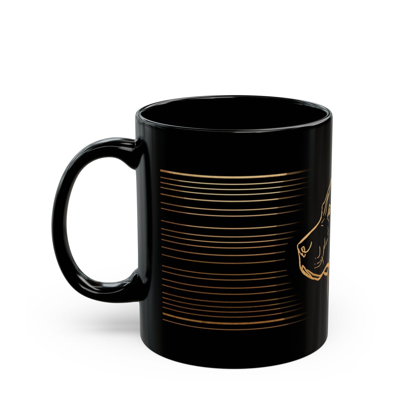 Golden Labrador Outline Black Mug – Dog Lover Coffee Cup (11oz & 15oz)