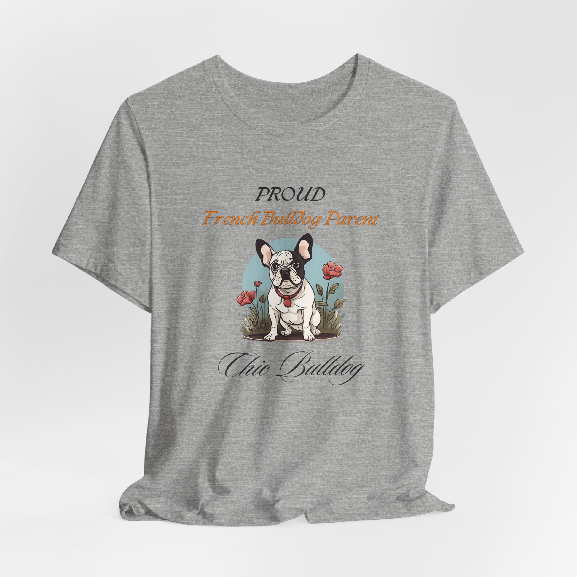 Proud French Bulldog Parent t-shirt — worn lifestyle view