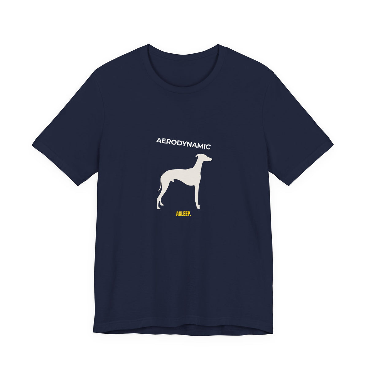 Aerodynamic Greyhound T‑Shirt — Silhouette Dog Graphic Tee — SniffWaggleNWalk™