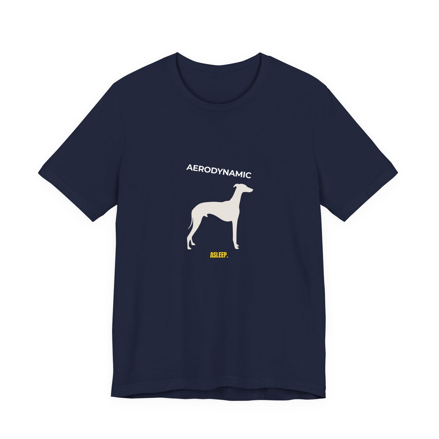 Aerodynamic Greyhound T‑Shirt — Silhouette Dog Graphic Tee (Includes "AERODYNAMIC")