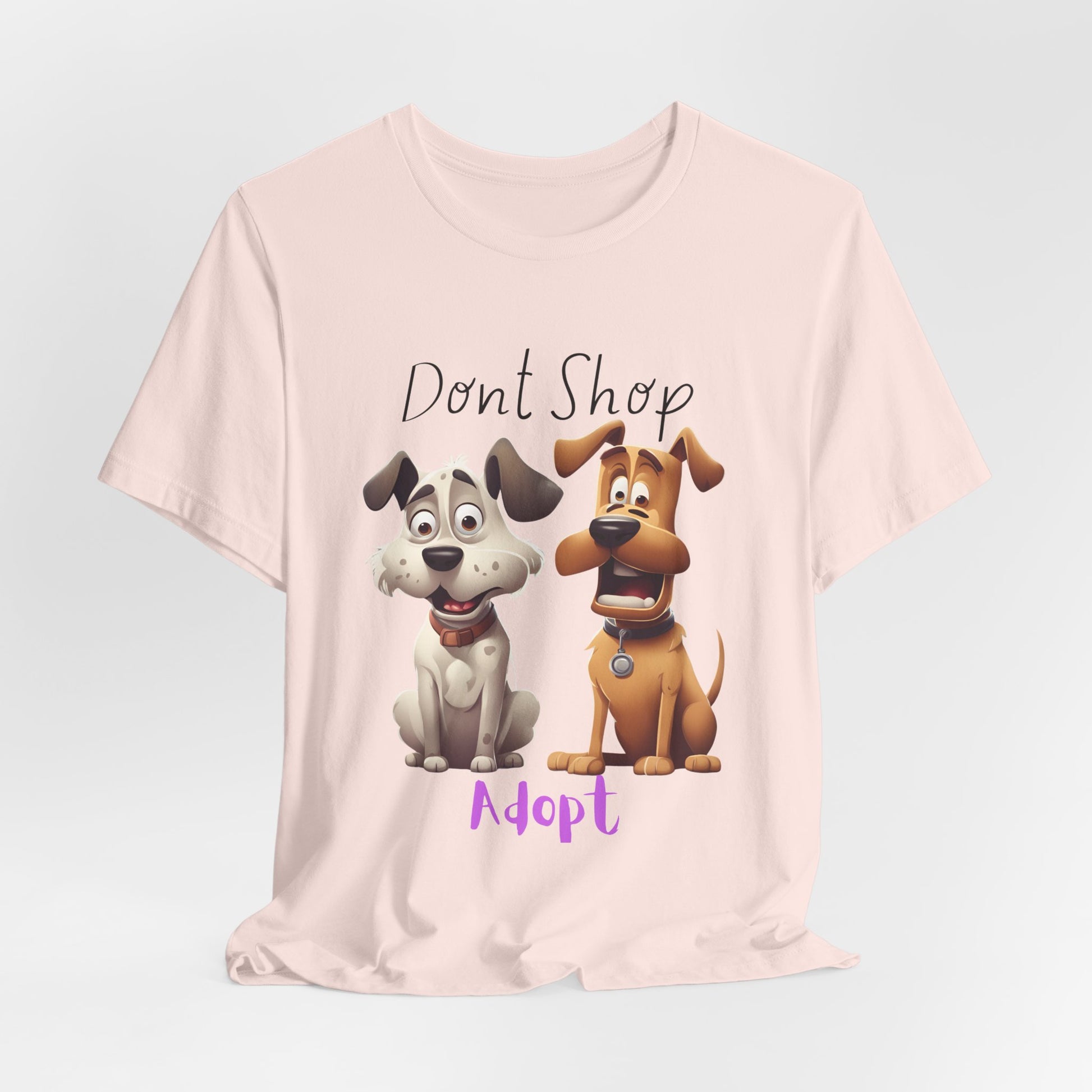 Don't Shop Adopt rescue dog t-shirt — organic cotton unisex tee with rescue dogs, Sniff Waggle And Walk