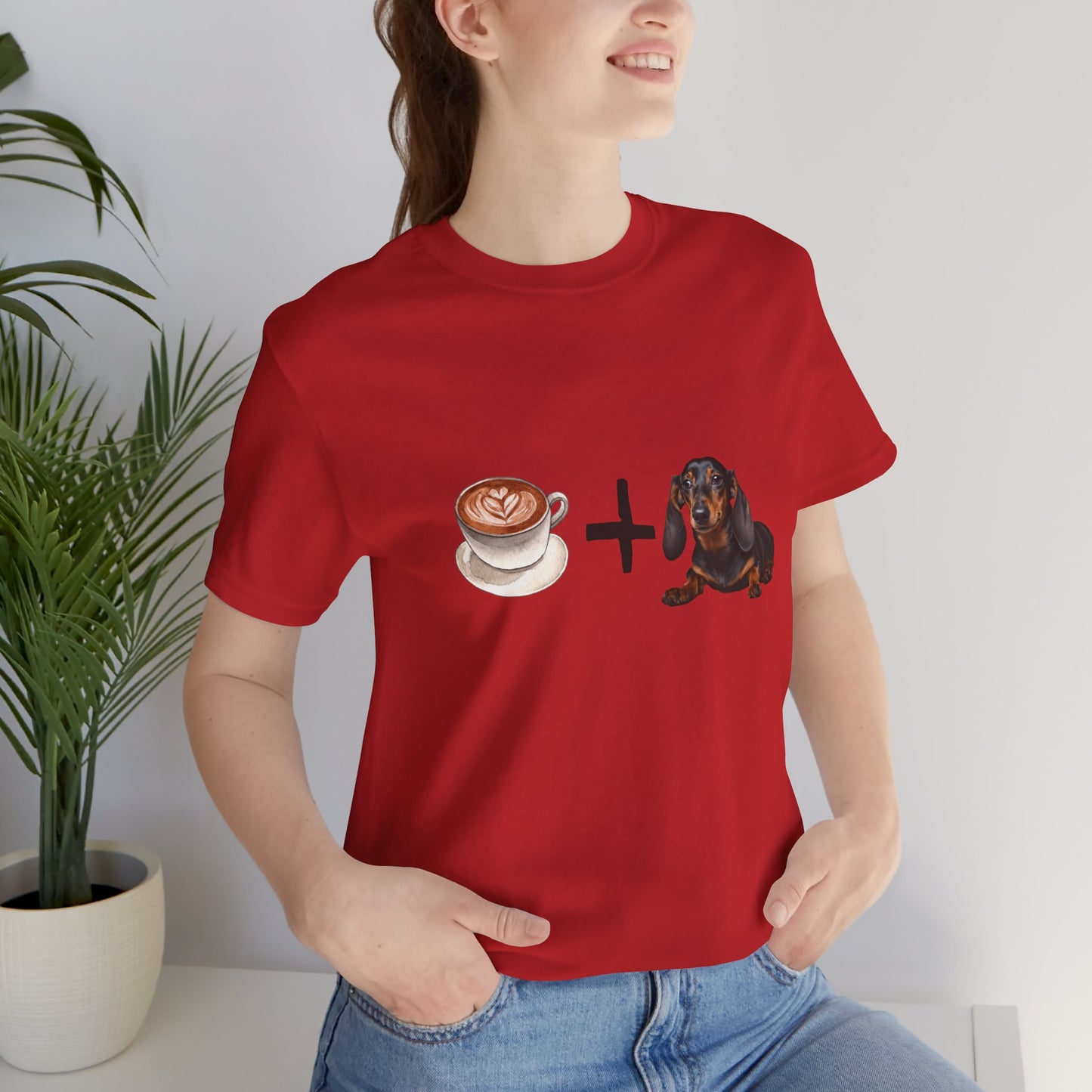 Coffee and Dachshunds T-Shirt — White — coffee lover dog owner gift — SniffWaggleNWalk™