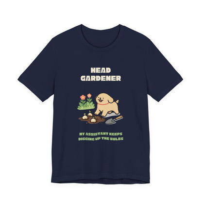 Gardening dog lover tee — navy unisex t-shirt
