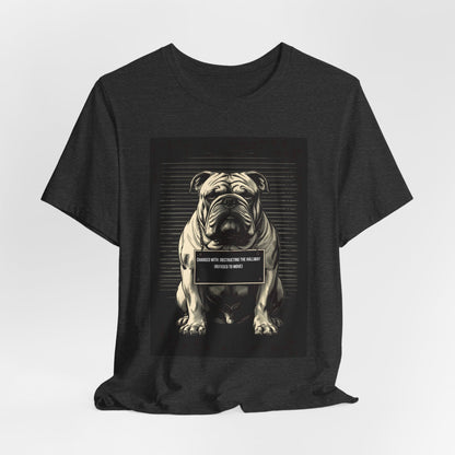 Black Heather colourway of the Bulldog True Crime Night Shift t-shirt, back view