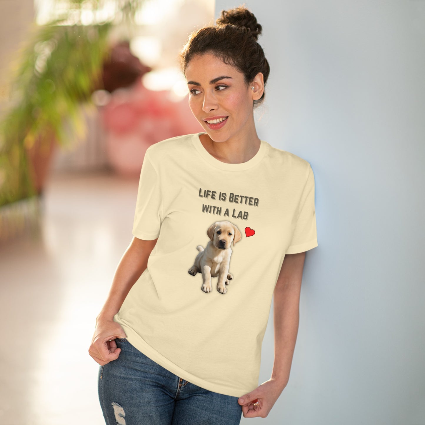 "LIFE IS BETTER WITH A LAB" Organic T-shirt - Unisex by sniffwagglenwalk™ - Sniff Waggle And Walk