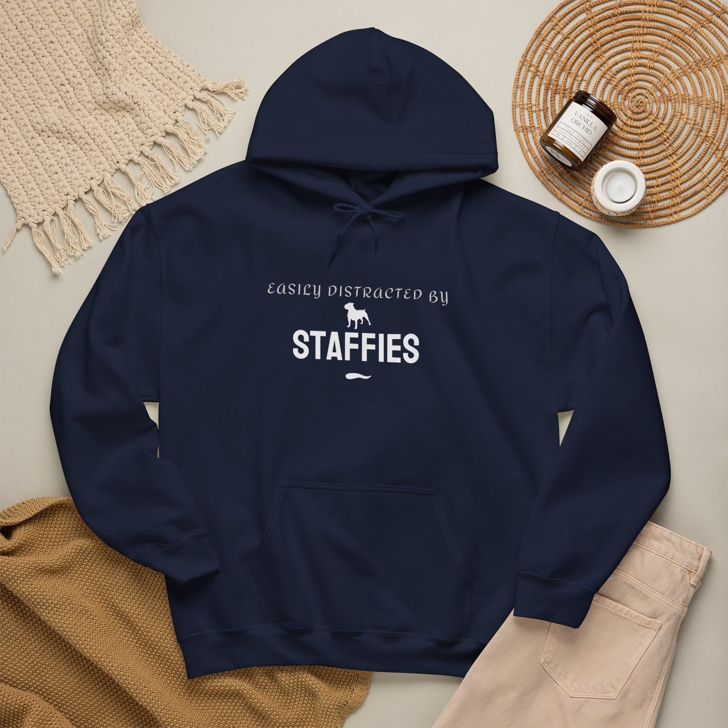 Staffie lover hoodie with bold chest slogan print