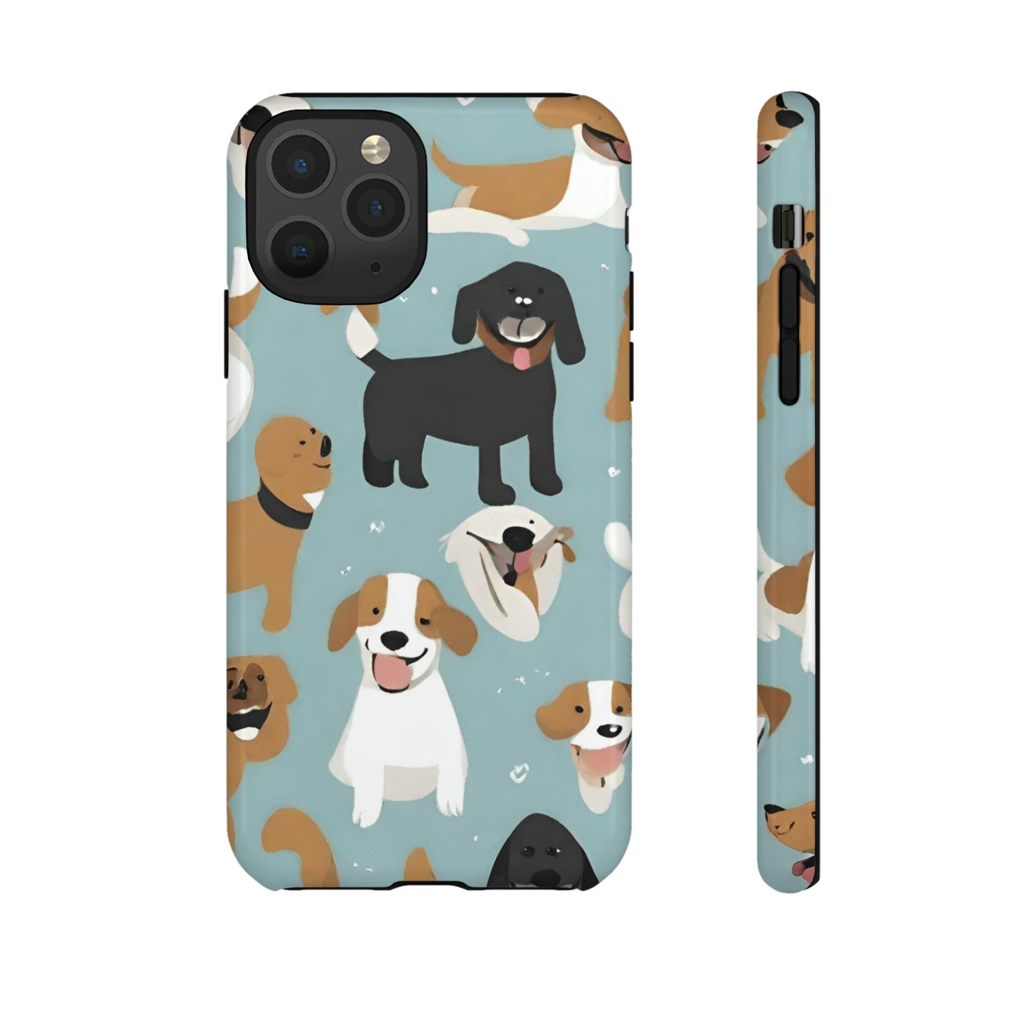 Sniffwagglendwalk™ Multi Dog Design Tough Phone Case. - Sniff Waggle And Walk