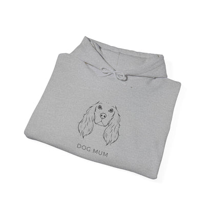 Cocker Spaniel Dog Mum gift hoodie in white flat lay