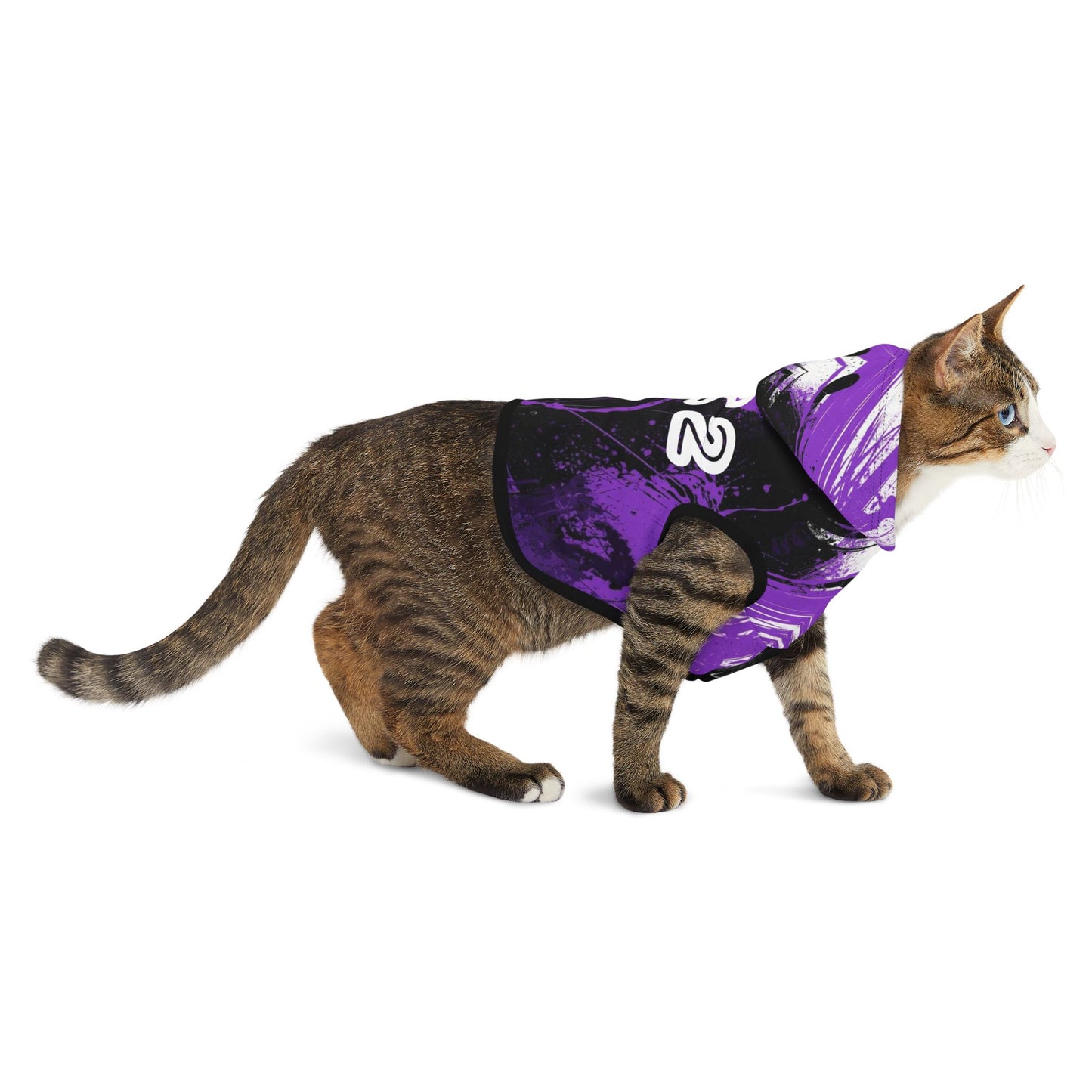 Midnight Signal™ 222 Pet Hoodie — Purple Abstract Streetwear Hoodie for Dogs & Cats