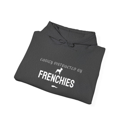 Easily Distracted by Frenchies hoodie navy lifestyle shot