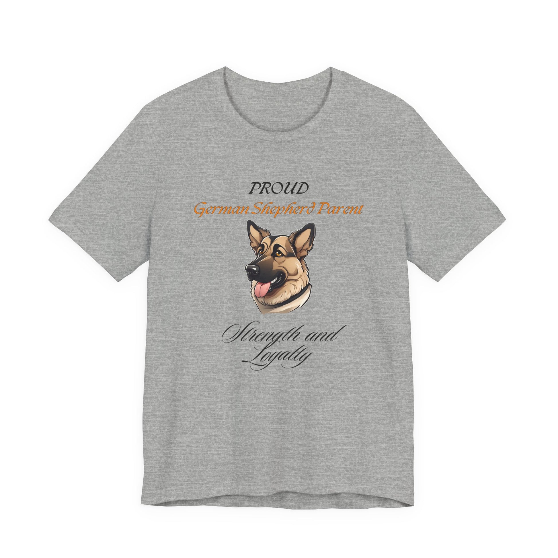 Proud German Shepherd Parent t-shirt in Athletic Heather, front view