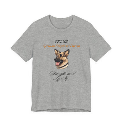 Proud German Shepherd Parent t-shirt in Athletic Heather, front view