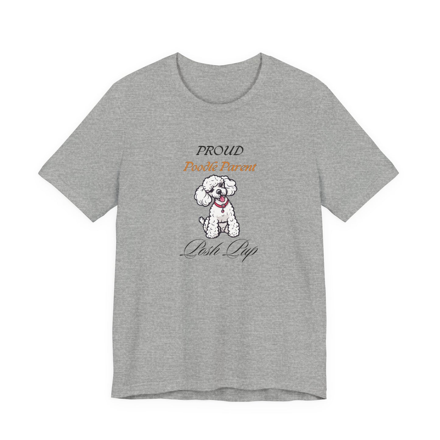 Proud Poodle Parent t-shirt in Athletic Heather, front view