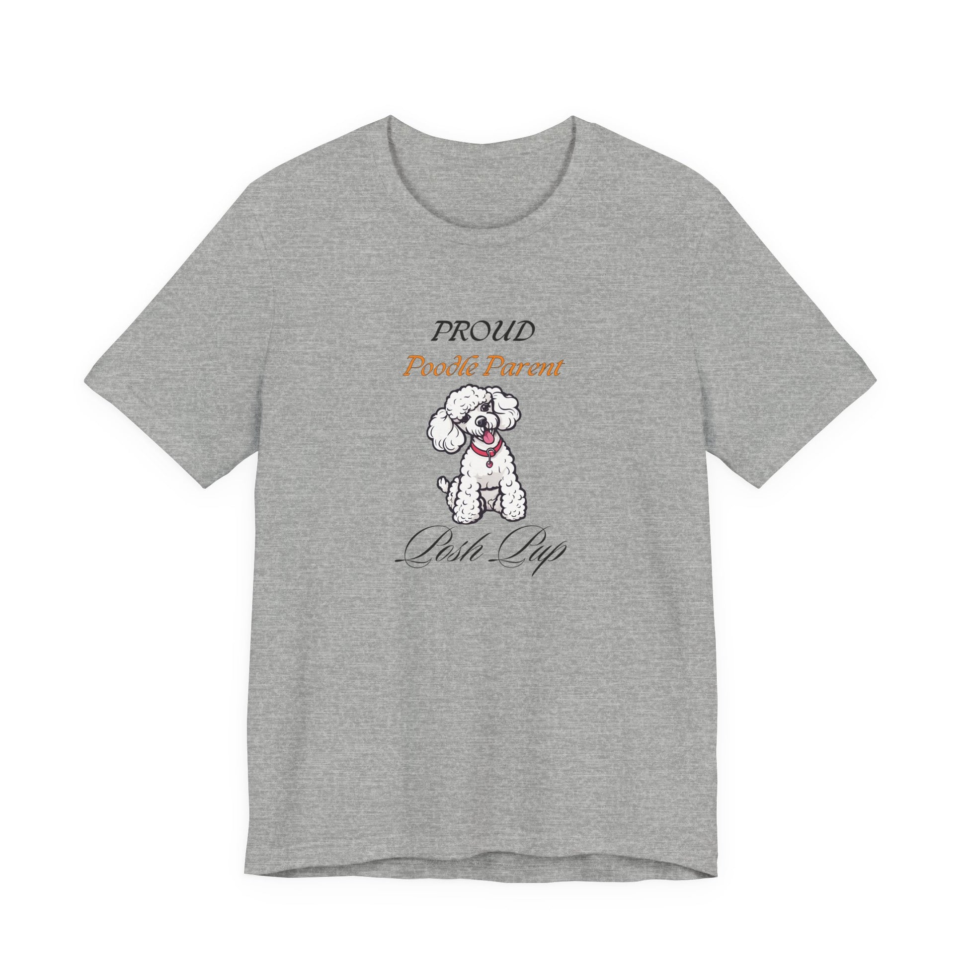 Proud Poodle Parent t-shirt in Athletic Heather, front view