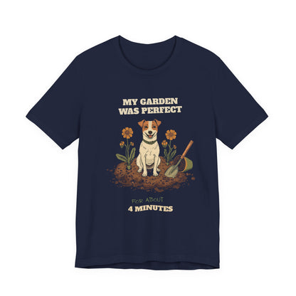 Gardening dog lover tee — navy unisex t-shirt