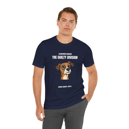 The Guilty Division Dog Tee – "Classified Dossier" Cute Boxer Puppy Shirt