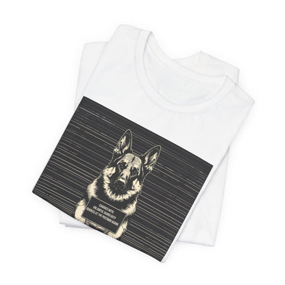 White colourway of the German Shepherd True Crime Night Shift t-shirt