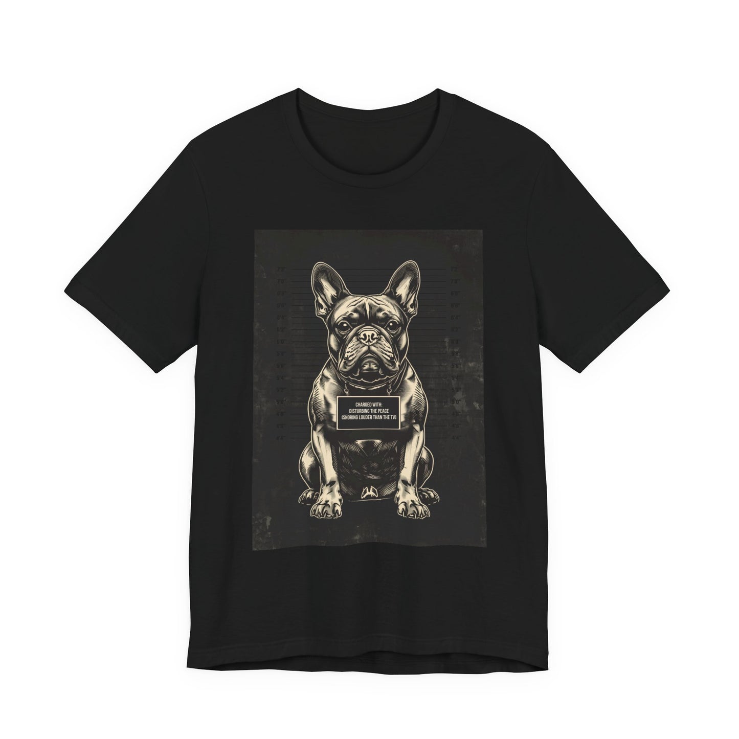 Natural colourway of the French Bulldog True Crime Night Shift t-shirt