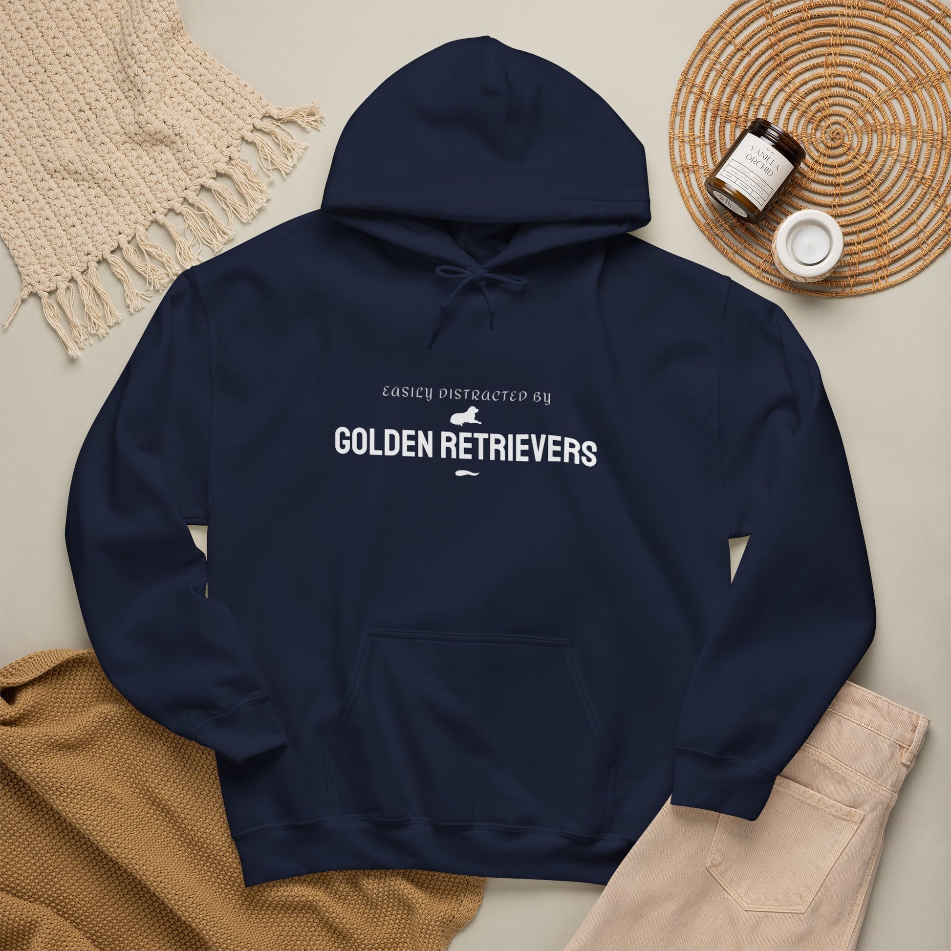 Golden Retriever lover hoodie with bold chest slogan print