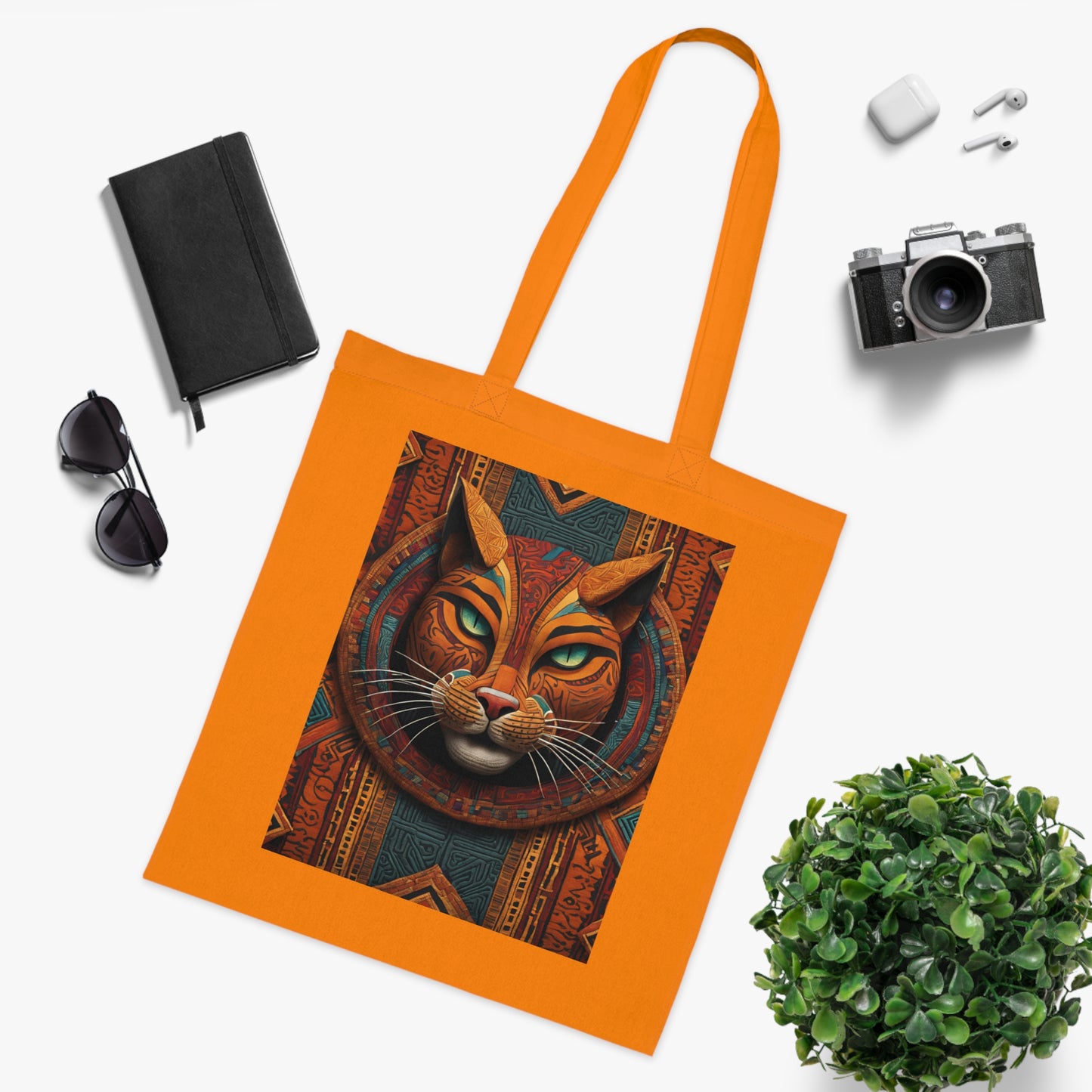 Egyptian Cat Cotton Tote Bag